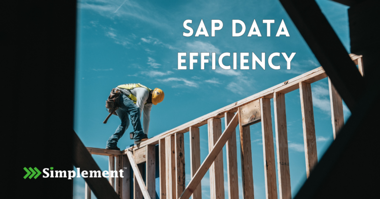 "SAP data efficiency" construction worker, simplement logo, commercial construction project