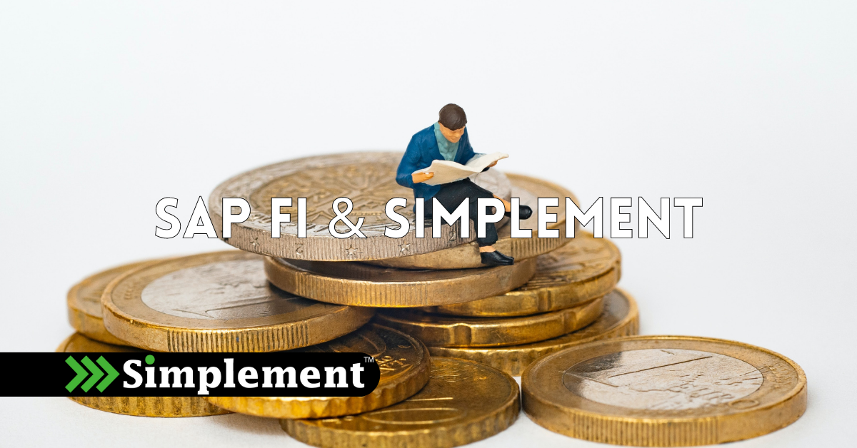 SAP FI & Simplement, accountant sitting on coins